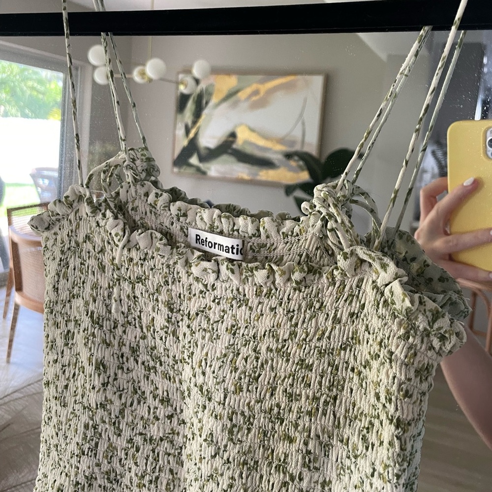 Reformation Sable Midi Floral Dress in Ivy Size Small
